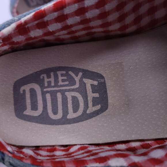 Hey Dude Wendy Arlington Women’s Size 7 Stars Blue - Red and Blue Speckle Sole - Picture 11 of 14